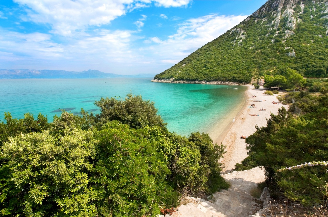 Croatian Beach, Beautiful Divna Bay On Peljesac Peninsula, 